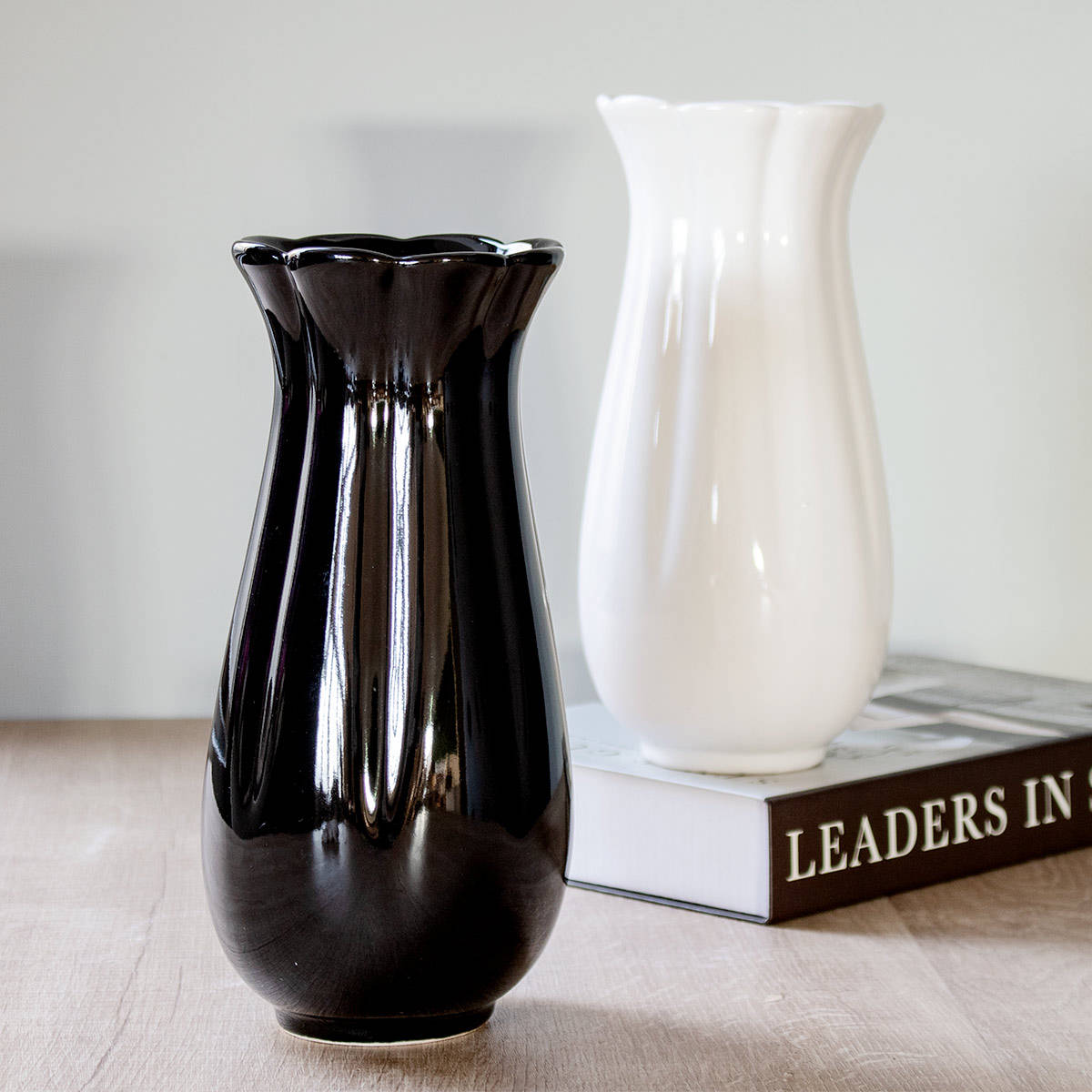 花瓶 モノトーンフラワーベース 陶器 直径11×高さ24cm （ フラワーベース 花びん 花器 ベース ロング ..