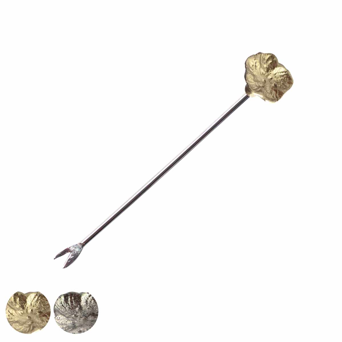 フルーツフォーク 10.5cm ピック フラワー アルミニウム （ フルーツピック ヒメフォーク フォーク カトラリー フルーツ 果物 デザート お菓子 花 アンティーク風 おしゃれ アルミ製 ） 【39ショップ】