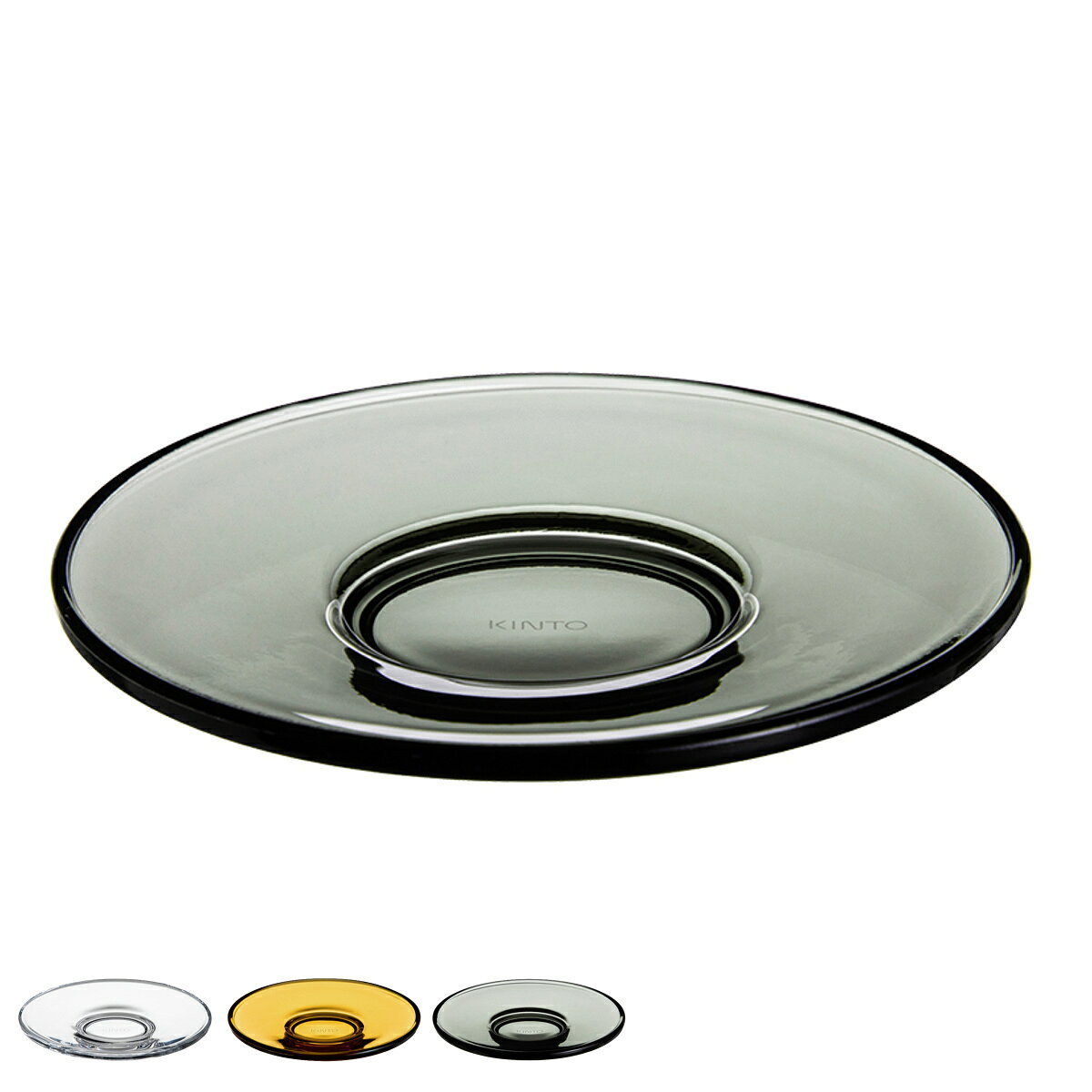 KINTO キントー LUX ソーサー 110mm 150mm （ ルクス 11cm 15cm 食洗機対応 電子レンジ対応 プレート 皿 お皿 ガラスソーサー 食器 クリア アンバー スモーク ガラス 重厚感 おしゃれ シンプル スタイリッシュ カフェ風 ）【39ショップ】 interior-palette-10213236 インテリアパレット パッケージ画像