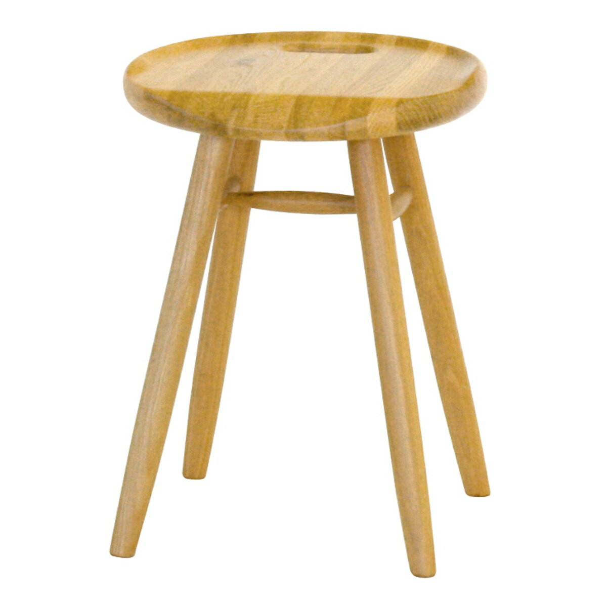 Wooden - スツール オーク無垢材 座面高42cm （ 開梱設置 丸 椅子 いす チェア サイドテーブル ナイトテーブル 天然木 完成品 木製 おしゃれ リビング 寝室 玄関 北欧 ナチュラル ）【39ショップ】