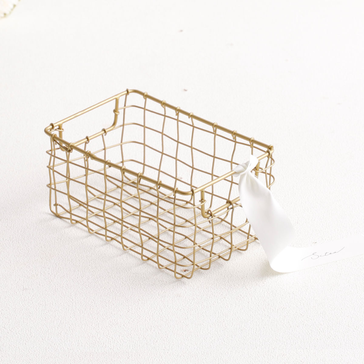 シトア ワイヤーバスケット 持ち手無し レクタングル SS バスケット かご （ 収納 カゴ 籠 四角 収納バスケット 小物入れ ハンドメイド 小物収納 ワイヤー 鉄 アイアン おしゃれ オシャレ かわいい カワイイ シンプル ベーシック ）【39ショップ】