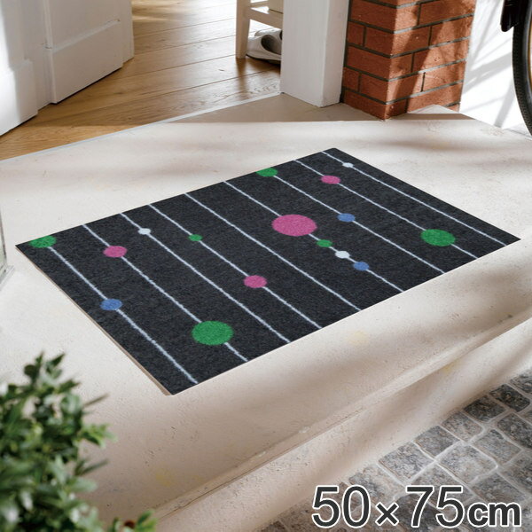 إޥå 5075cm  6mm  washdry Circles on Lines Grey  ̵   ...