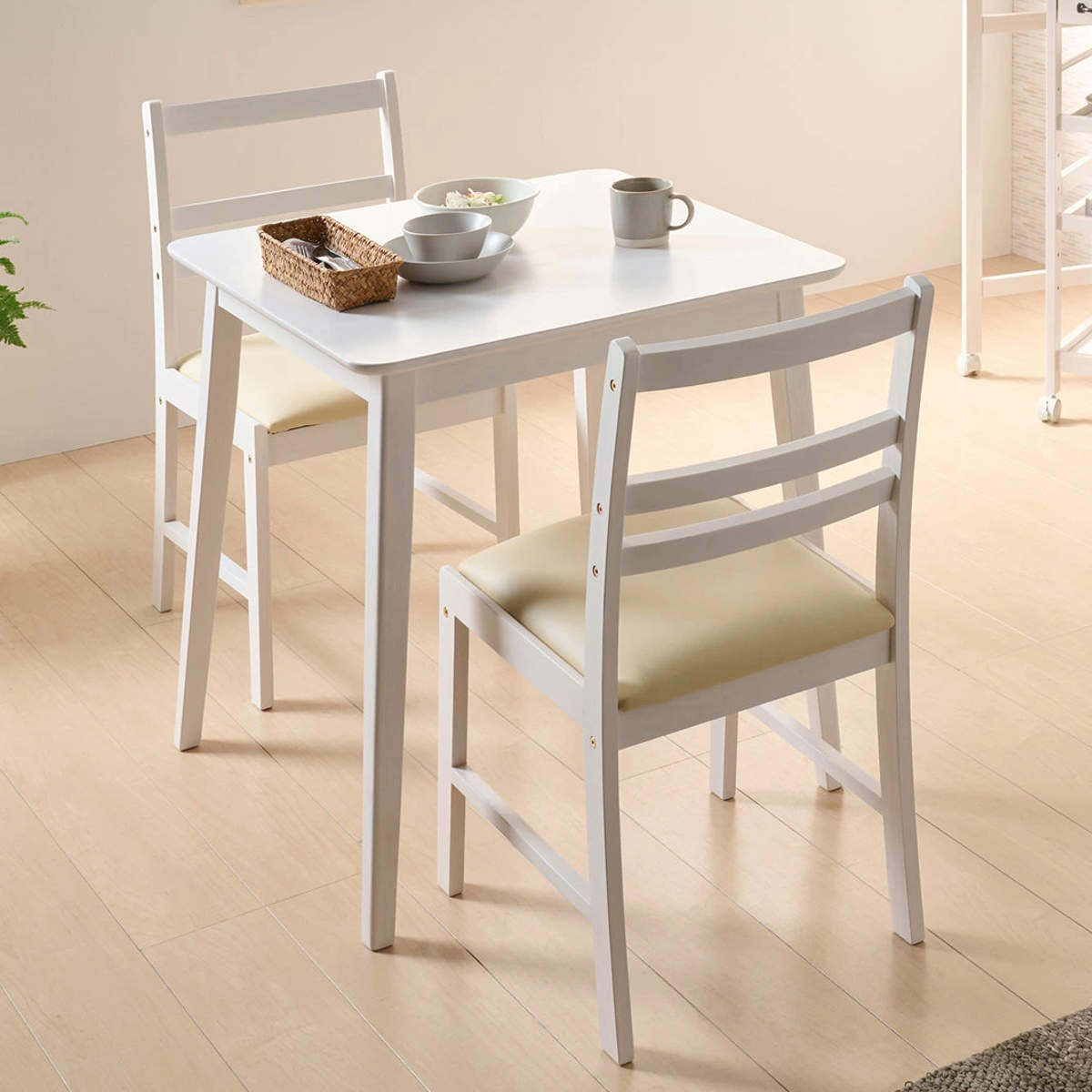 ダイニングテーブル 食卓 カントリー調 MIGNON 幅70cm 角型 （ カフェテーブル 1人掛け 2人掛け テーブル コンパクト ミニテーブル スクエア ナチュラル 白 ホワイト 木製 ）【39ショップ】