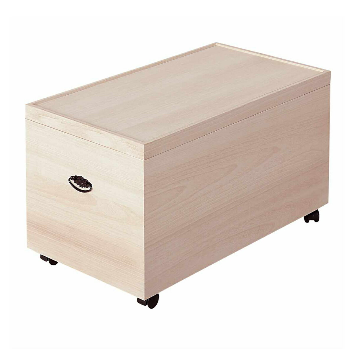 総桐 衣装ケース 1段 深型 キャスター付 日本製 完成品 （ 桐 収納 家具 衣装箱 押入れ収納 国産 天然木 衣類収納ケース 吸湿 調湿 防虫 箪笥 チェスト シンプル ）【39ショップ】