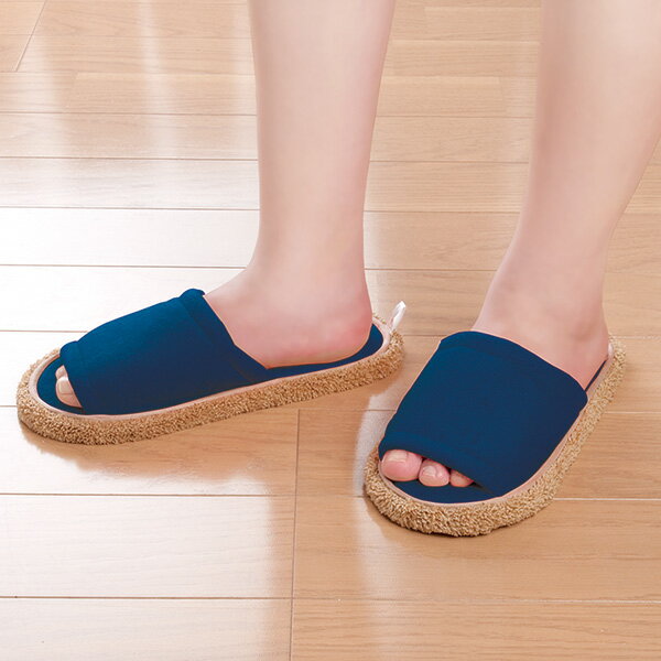 スリッパ モップ付き 激落ちくん お掃除スリッパ 床掃除 掃除 スリッパ （ モップスリッパ ながら ...