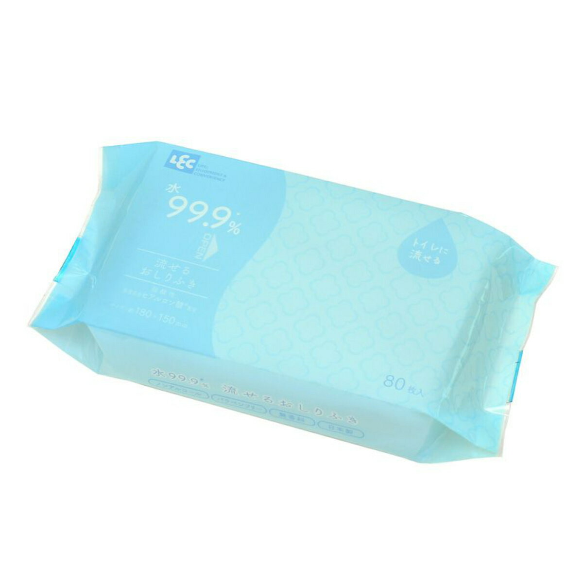 おしり拭き 水99.9 流せる 80枚入り ( おしりふき お尻ふき お尻拭き 純水 99.9% 排泄介助 衛生的 介護 高齢者 レック LEC 日本製 パラベ...