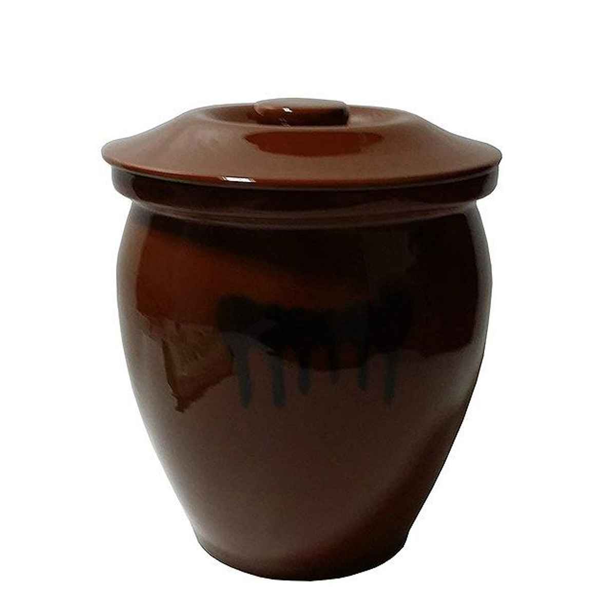 漬物容器 3.6L 丸かめ 2号 蓋付き 陶器 ( 漬物樽 つけもの容器 漬け物容器 漬物 漬け物 つけもの 容器 保存 ぬか漬け 漬けもの 漬物器 かめ 壺 保存容器 3600ml )【39ショップ】