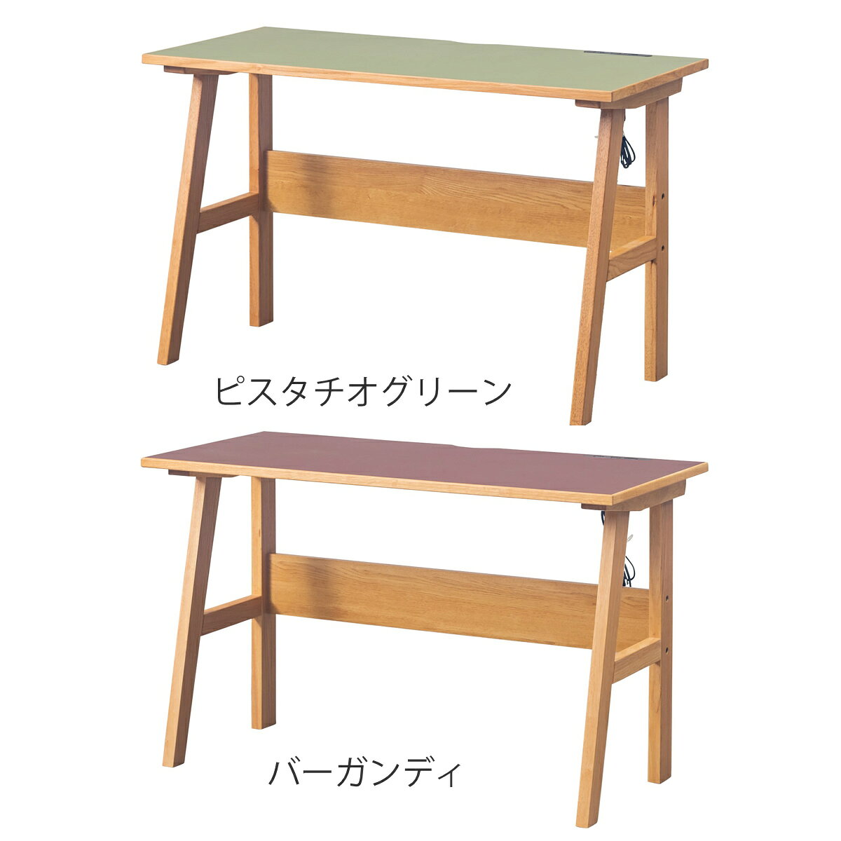 ワークデスク 幅120cm コンセント2口 USBポート付 リノ ( デスク 机 学習机 勉強机 パソコンデスク オフィスデスク コンパクト 平机 木製 学習デスク パソコン PC リビングデスク スチール おしゃれ )【39ショップ】 [2]