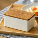 バターケース ビッグサイズ LOLO ロロ 白磁製 木蓋付き SALIU ( サリュウ バター容器 保存容器 キャニスター 調味料容器 調味料入れ ストッカー ...