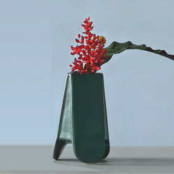 花瓶 ポム ハンターグリーン フラワーベース