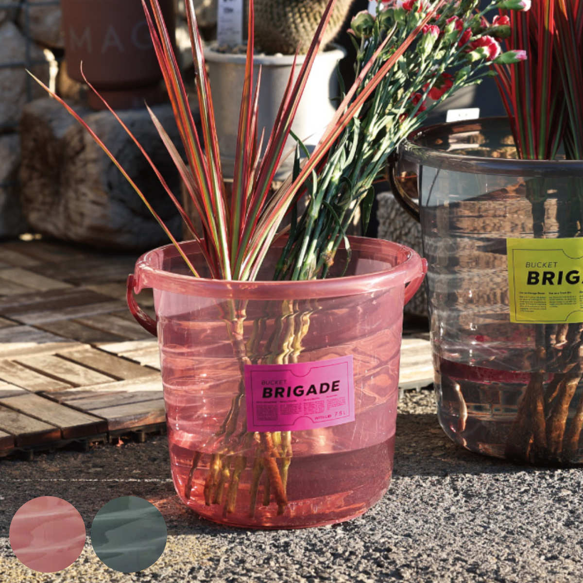 バケツ バケットブリゲード S （ ばけつ 7.5L プラスチック 掃除 収納 蓋付き おしゃれ アウトドア 洗..