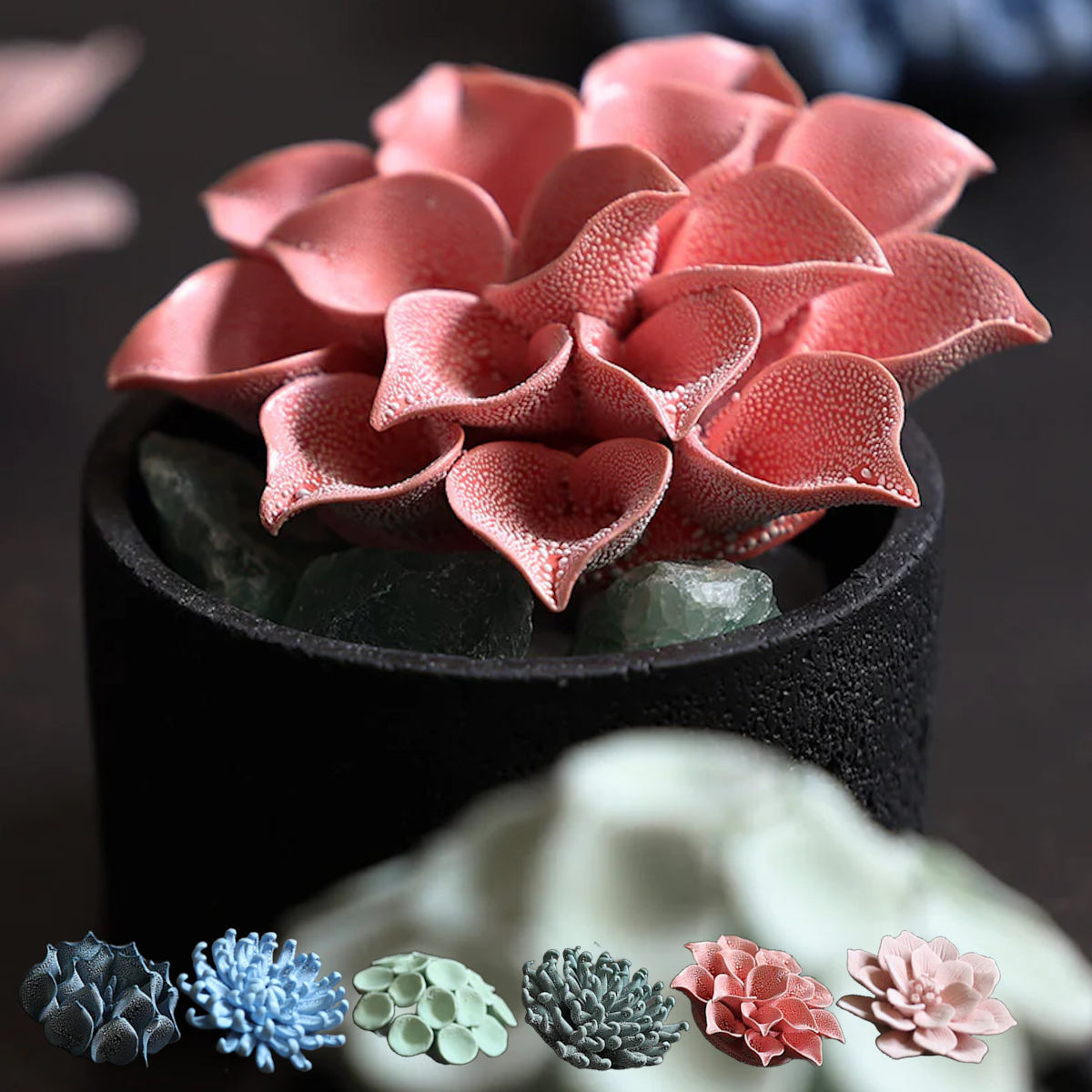 オブジェ 壁掛け ABYSSAL 666 花 植物 造花 （ 置き物 雑貨 オーナメント インテリア 玄関 お花 セラミック 飾る かわいい 可愛い リビング 卓上 机上 ニッチ おしゃれ ）【39ショップ】