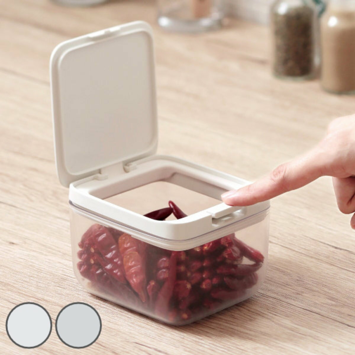 marna マーナ GOODLOCKCONTAINER 保存容器 ショート K764 2個セット （ グッドロックコンテナ 450ml パッキン付き 2個セット 密閉 キャニスター 調味料入れ プラスチック キッチン 積み重ね スタッキング 収納 シンク下 ワンタッチ ）【39ショップ】(3)