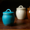 保存瓶 240ml Mサイズ 常備菜入れ Jyobi 漬物容器 ターコイズブルー ( ミニカメ つけもの容器 漬け物容器 手作り 保存容器 丸壺 かめ 壺 ミニ...