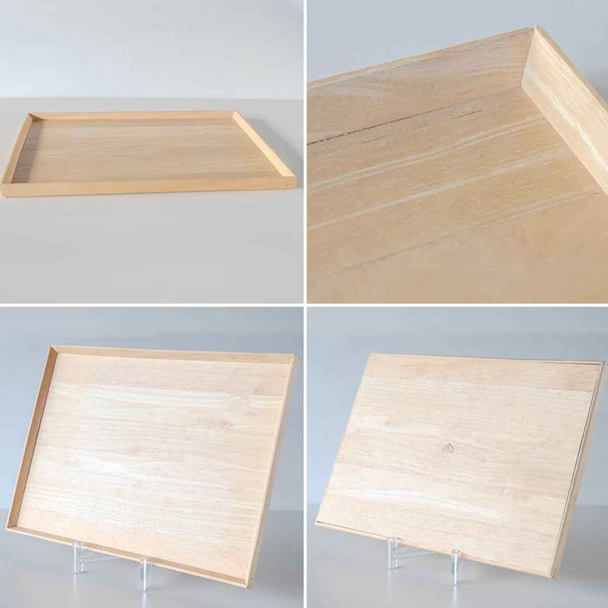 トレー 41×30cm warms 木製 ラバーウッド （ トレイ お盆 天然木 大きい 角 北欧 木 盆 大きめ 1人分 食事 夕食 おしゃれ 41cm 30cm ）【39ショップ】 interior-palette-10064864 インテリアパレット サンプル画像3