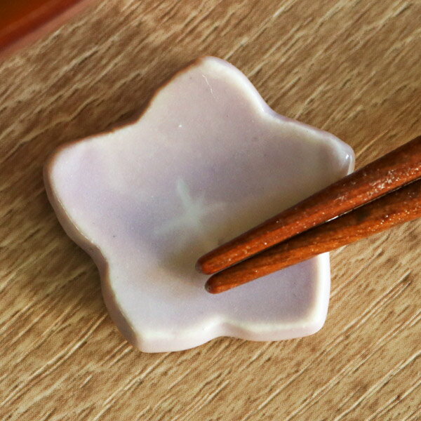 箸置き 桔梗 日本製 （ 箸置 はし置き カトラリーレスト 陶器製 ききょう キキョウ 花 植物 陶器 ） 【39ショップ】