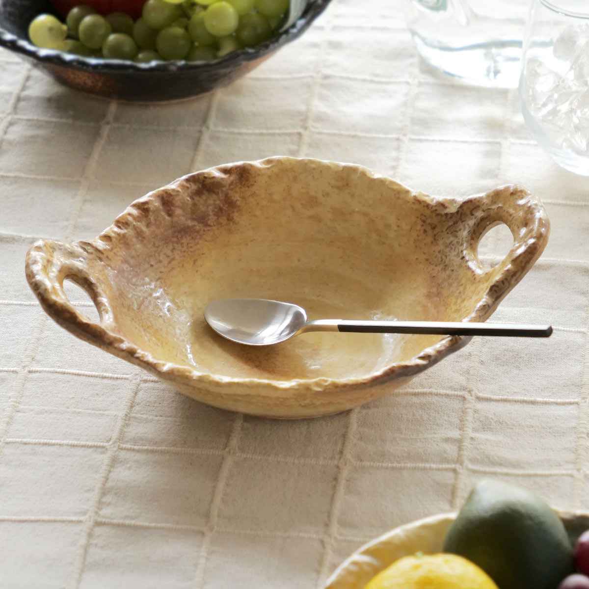 民芸陶板 イラボ 6号 24cm 陶器 萬古焼 （ 食洗機対応 電子レンジ対応 オーブン対応 直火対 ...