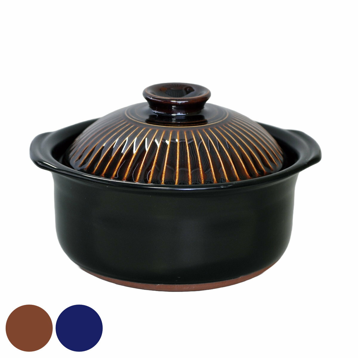 炊飯土鍋 3合炊 直火専用 菊花 ごはん鍋 二重蓋 萬古焼 日本製 （ ガス火対応 電子レンジ可 オーブン可..