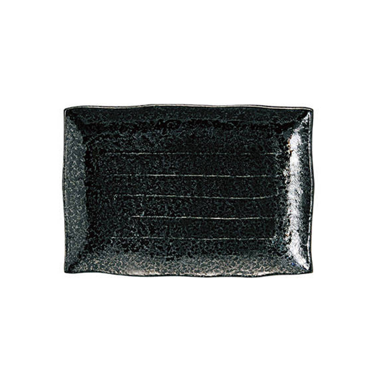 Banko Ware - 皿 油滴天目 9号 長角皿 （ 28.5cm 長方形 角型 四角 陶器 プレート お皿 食器 日本製 おしゃれ 和モダン 和風 和食 シンプル ）【39ショップ】