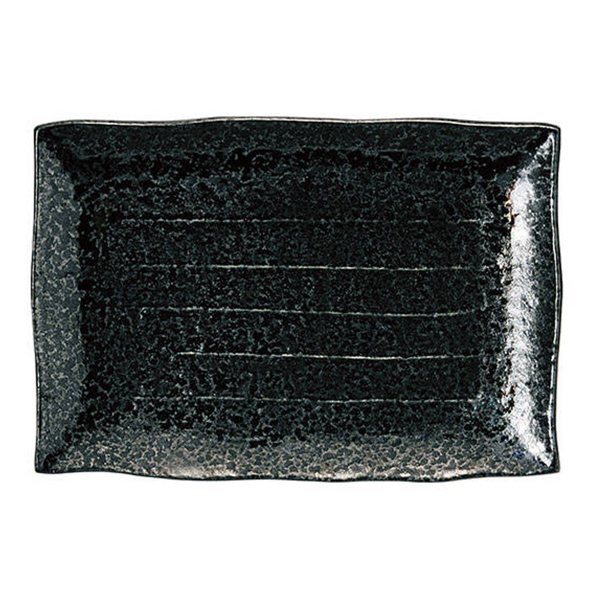 皿 油滴天目 12号 長角皿 （ 37.5cm 長方形 角型 四角 陶器 プレート お皿 食器 日本製 おしゃれ 和モダン 和風 和食 シンプル ）【39ショップ】