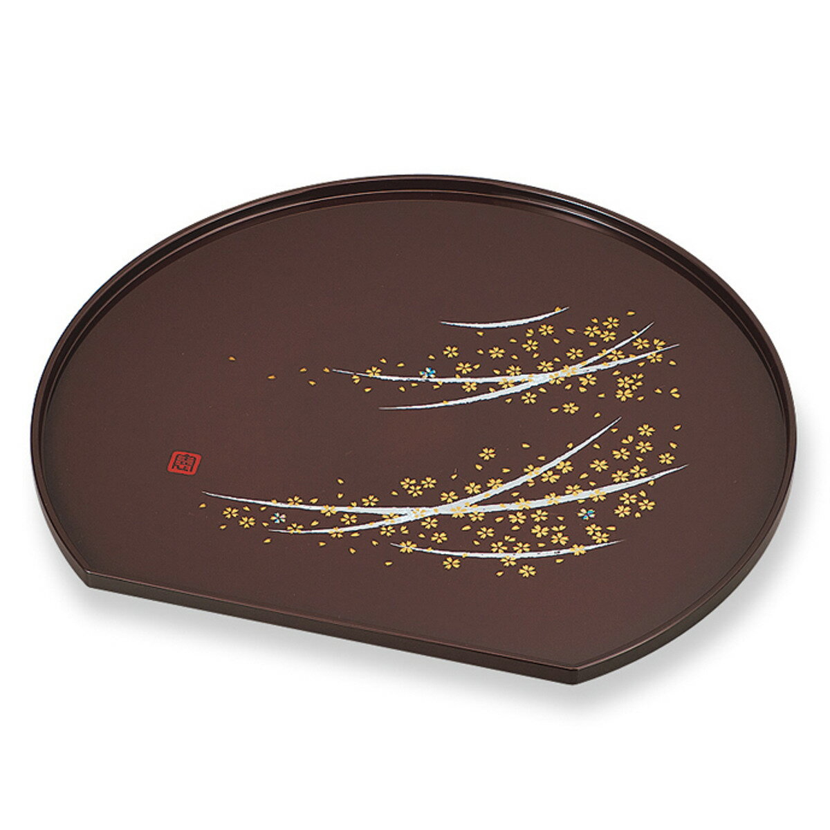 盆 120 半月膳 溜 はるか （ 36cm ランチトレー トレイ トレー お盆 膳 プラスチック  ...