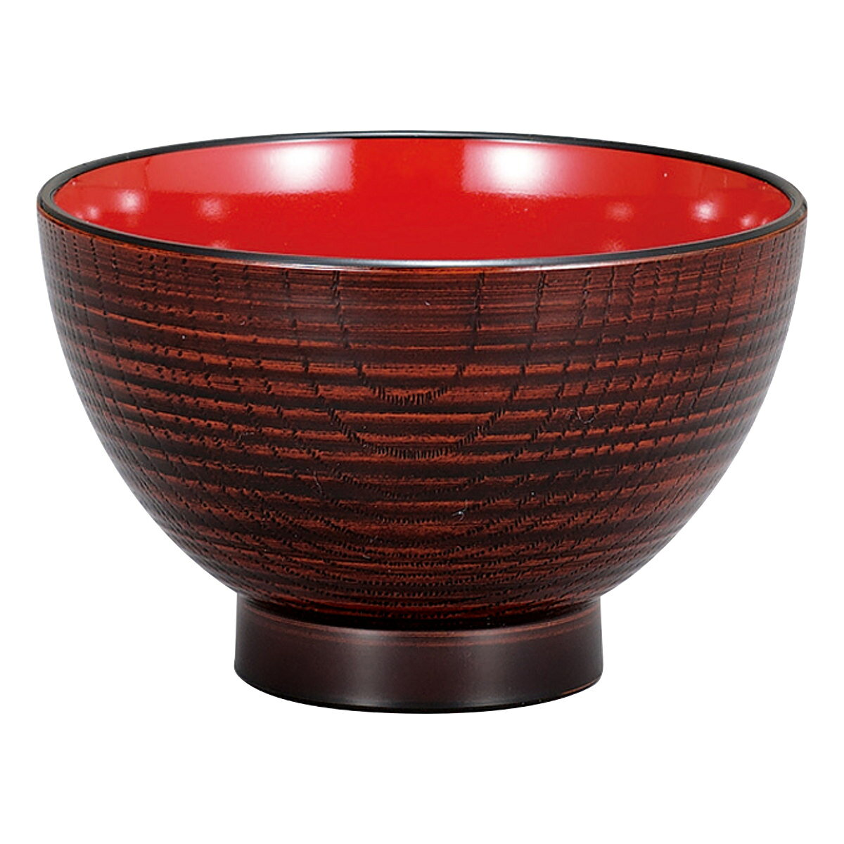 汁椀 レンジ千筋木目大汁椀 栃塗 （ 12cm 400ml 電子レンジ対応 食洗機対応 日本製 おわん お椀 食器 木目調 和風 和モダン シック おしゃれ ）【39ショップ】 interior-palette-10198334 インテリアパレット サンプル画像2