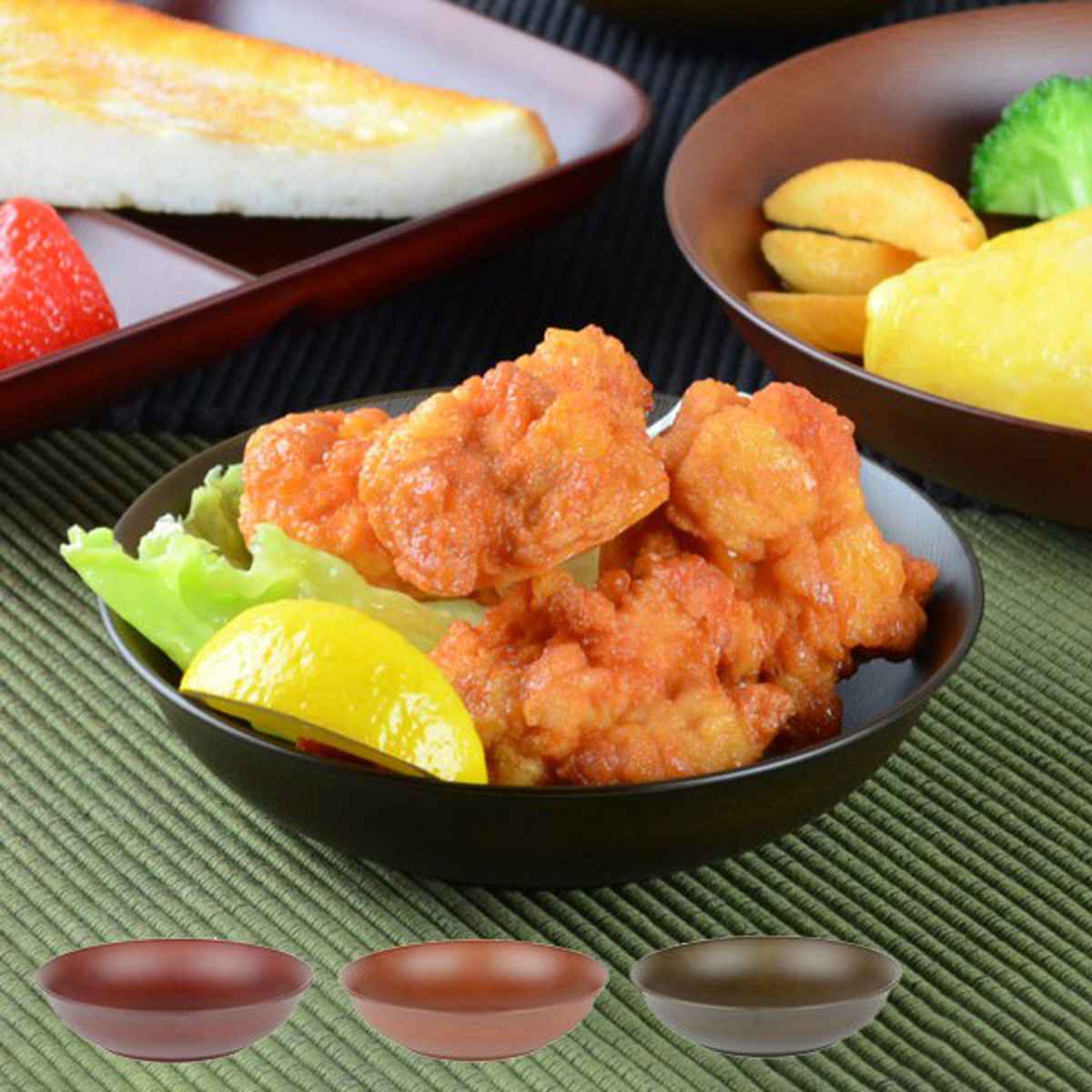 プレート 16cm 深皿 Woody プラスチック （ 食洗機対応 電子レンジ対応 お皿 中皿 取り皿 プラスチック製 割れにくい 軽い 子供 お年寄り 介護 一品料理 おつまみ 菓子皿 おしゃれ ） 【39ショップ】