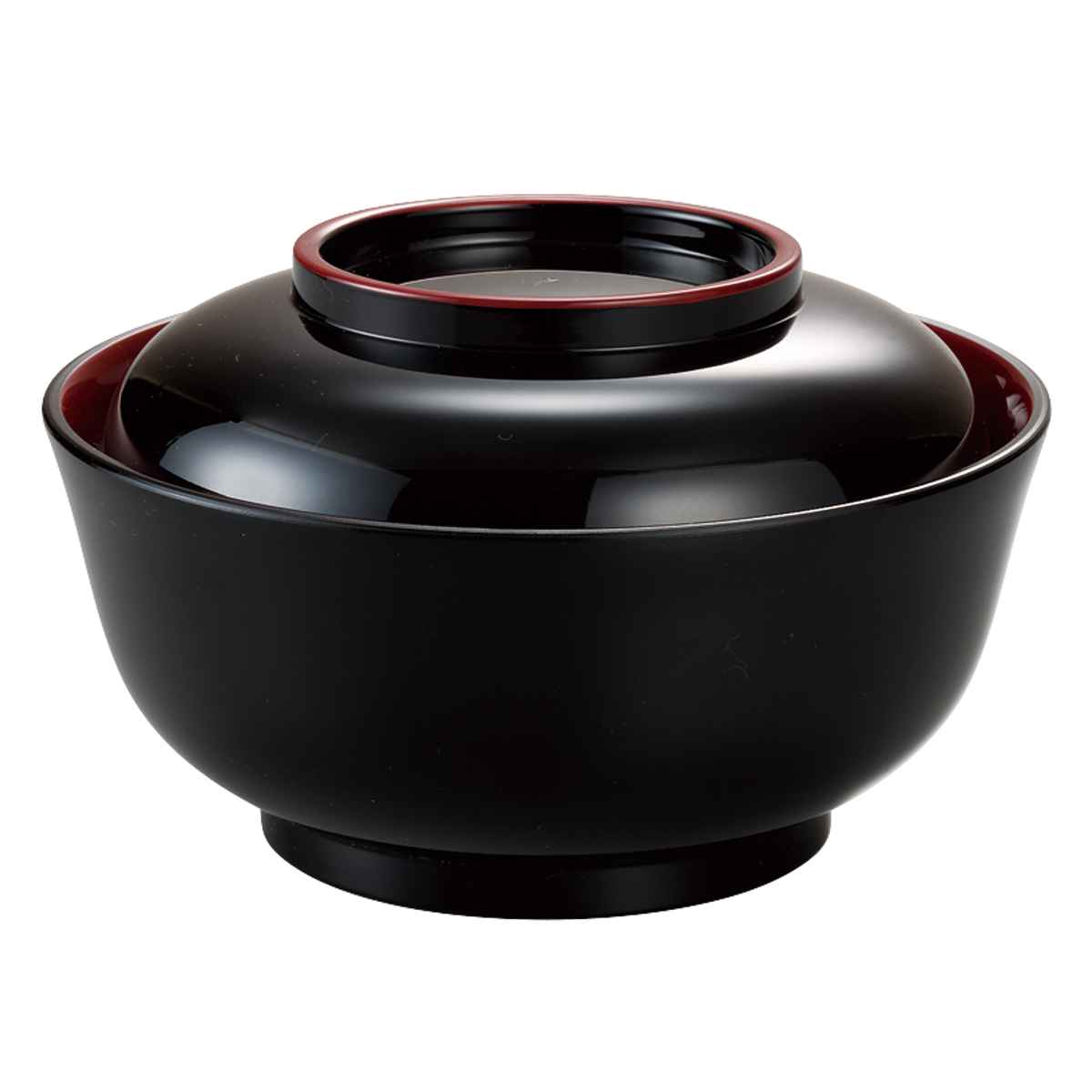 うな重 16cm 丸 黒内朱 プラスチック （ うな重箱 丸型 椀型 丼ぶり どんぶり 丼 器 うなぎ 重箱 ふた付き 軽い 丈夫 うな丼 天丼 日本製 おしゃれ ） 【39ショップ】