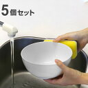 楽天インテリアパレットボウル 18cm クリーンコート ホワイト プラスチック 5個セット （ 食洗機対応 電子レンジ対応 中鉢 鉢 軽い 割れにくい 麺類 煮物 どんぶり 煮込み料理 サラダ スープ 白 おしゃれ プラスチック製 ） 【39ショップ】