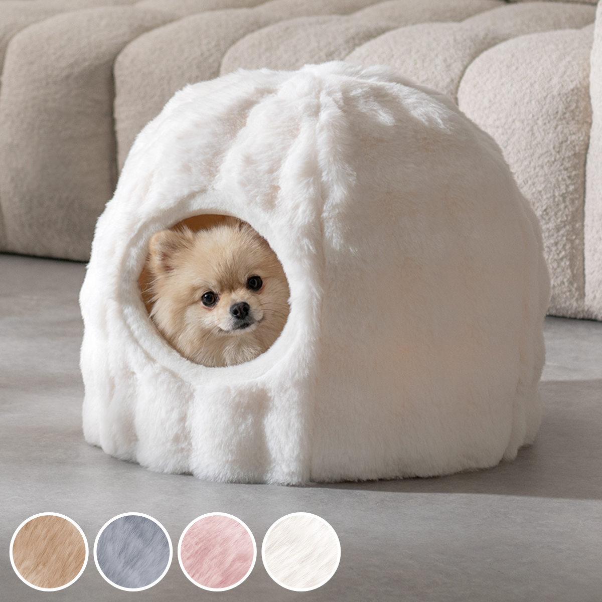 樂天商城 - ペットベッド Foure 2WAY 小 大 （ ペット用ベッド 犬用品 猫用品 ベッド ペット ふわふわペットハウス 洗える ペット用品 寝床 室内 小型犬クッション 滑り止め 丸型 ドーム型 ベッド型 ）【39ショップ】