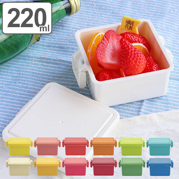 弁当箱 1段 220ml 保冷剤一体型 GEL-COOL スクエア ライトカラー S （ お弁当箱 ランチボックス ジェルクール デザートケース レンジ対応 食洗機対応 レンジOK 食洗機OK 一段 2点ロック 冷凍 保冷蓋 GELCOOL 仕切り付き 日本製 ） 【39ショップ】のサムネイル