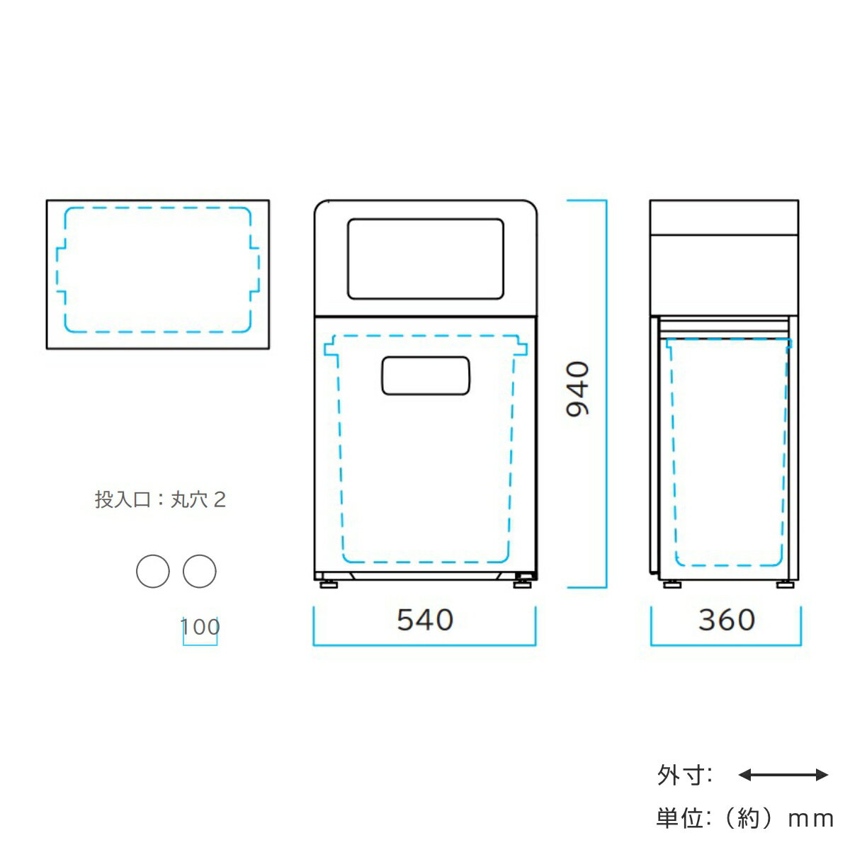 屋外用ゴミ箱 60L 丸穴蓋 業務用ダストボックス Bunbetuダストハウス#55 ( 法人限定 送料無料 屋外 屋内 ゴミ箱 60リットル 分別ゴミ箱 分別 ダストボックス 業務用 ごみ箱 分別ごみ箱 ごみばこ 分別用 ホワイト 白 おしゃれ ) 【39ショップ】 [3]