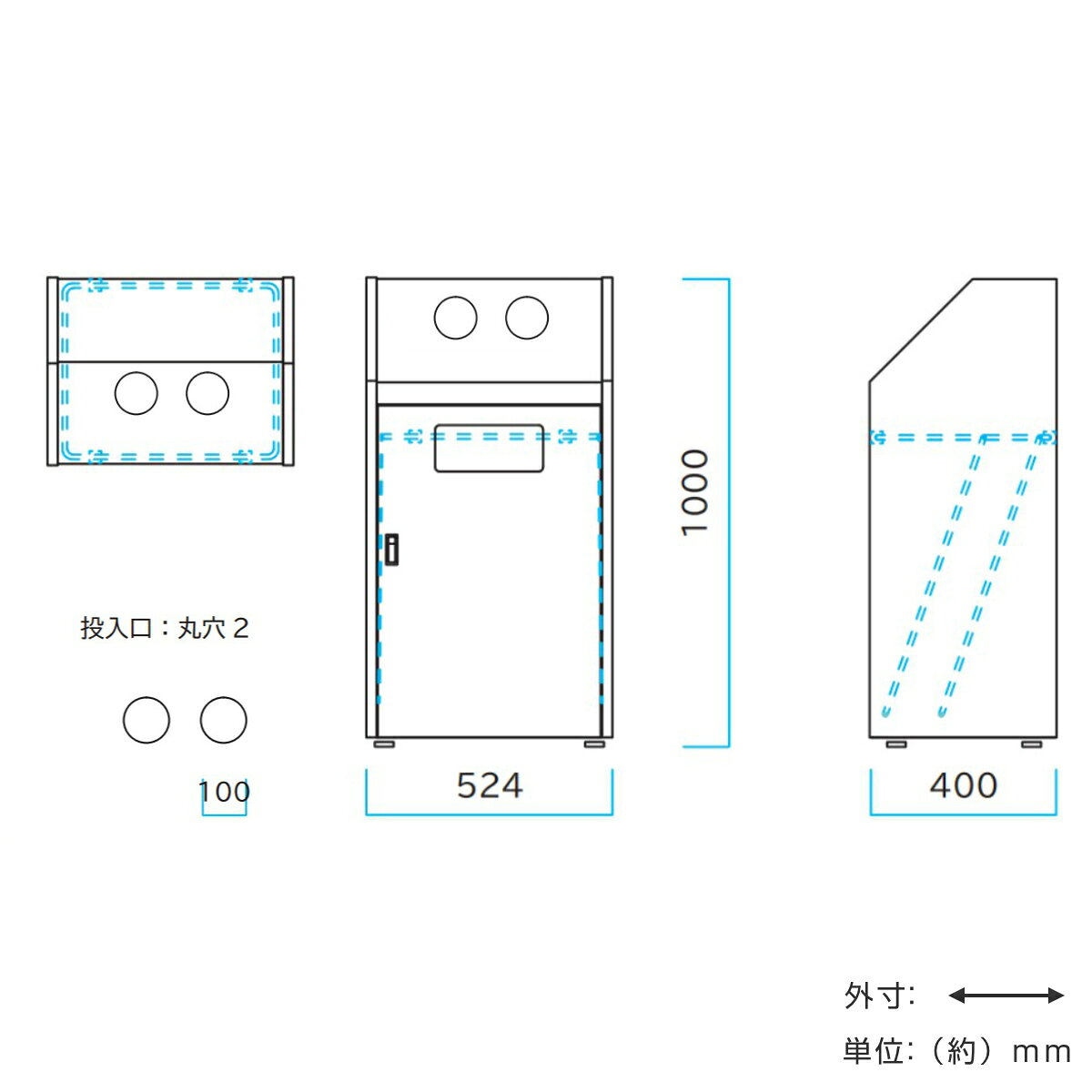 屋内用ゴミ箱 70L 丸穴蓋 業務用ダストボックス Bunbetuダストハウス#70 ( 法人限定 送料無料 屋内用 ゴミ箱 70リットル 分別ゴミ箱 分別 ダストボックス 業務用 ごみ箱 分別ごみ箱 屋内 ごみばこ 分別用 あきかん あきびん ) 【39ショップ】 [3]