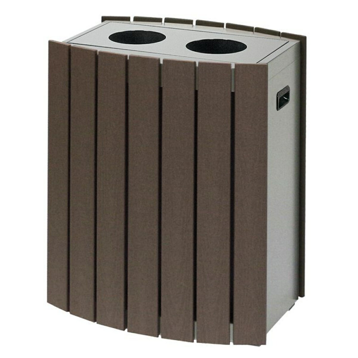For Separated Refuse - 屋外用ゴミ箱 43L 丸穴 クリンボックス 業務用 （ 法人限定 業務用ダストボックス ごみ箱 木目調 おしゃれ スリム 缶 ビン 43リットル 屑入 くず入れ ゴミ箱 ペール 省スペース コンパクト ）【39ショップ】