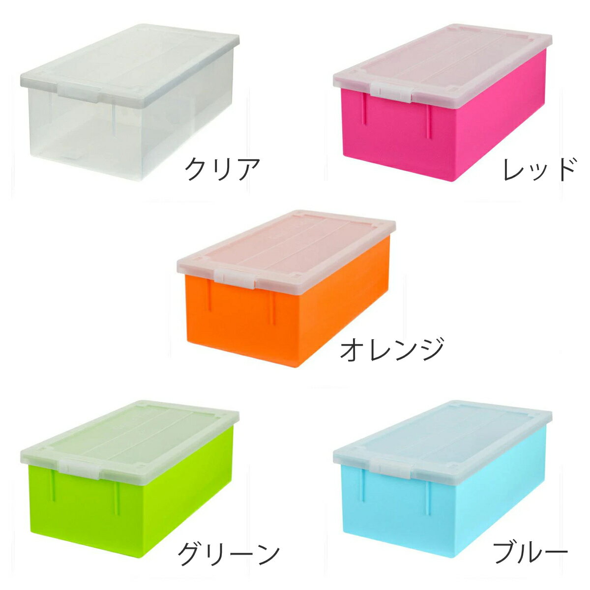 DVD・コミック・ビデオケース バックル式 収納ケース 幅23.3×奥行44.5×高さ14.8cm （ 収納ボックス メディア収納 ボックス ケース フタ付き 収納 日本製 仕切り板付き プラスチック 保管 整理 小物収納 積み重ね 漫画 VHS ビデオ ）【39ショップ】 3