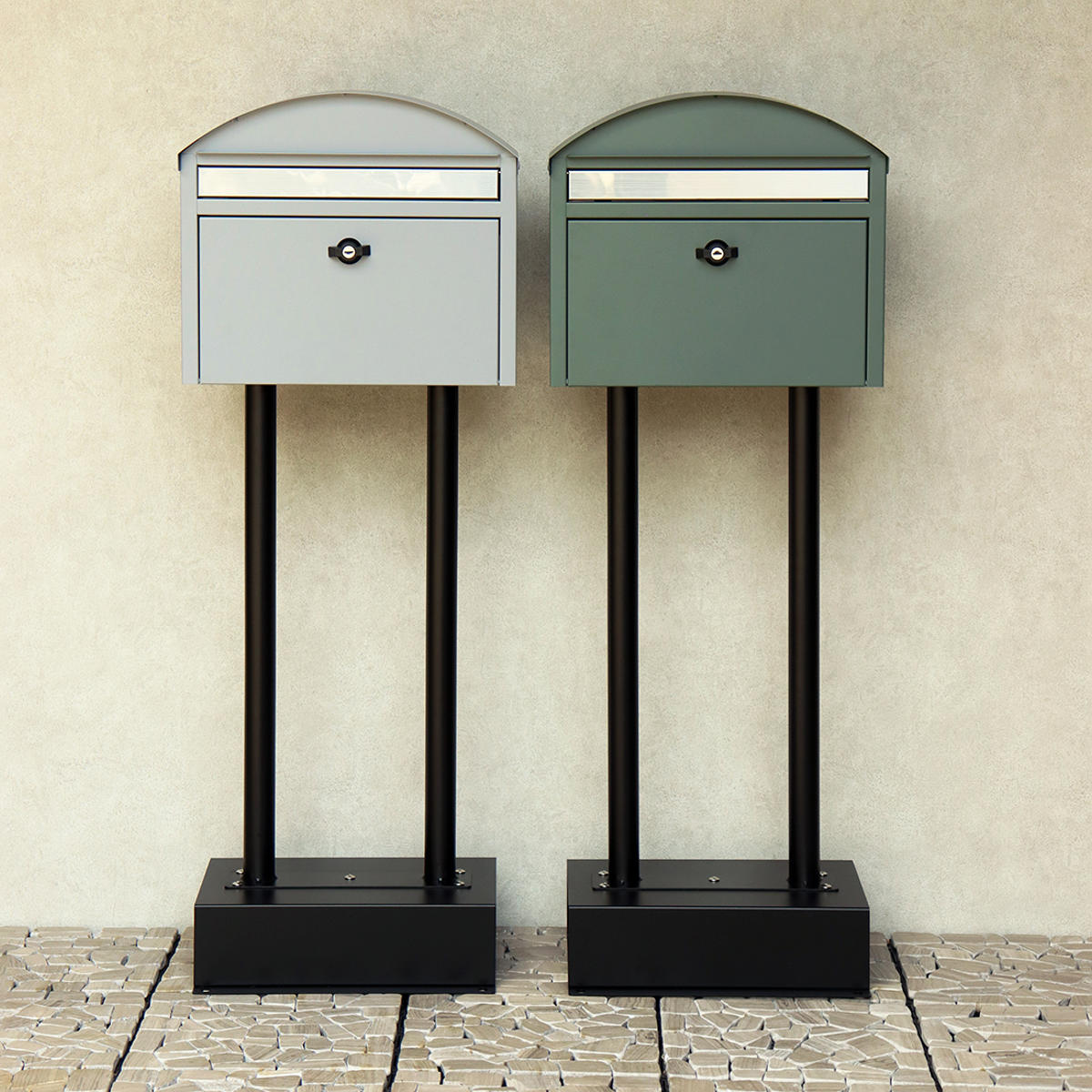 郵便ポスト スタンドポスト アロン （ 郵便 スタンド式 デザインポスト ポスト スタンド式ポスト 郵便ボックス メールボックス 郵便BOX シンプル 玄関 スペアキー付き ）【39ショップ】