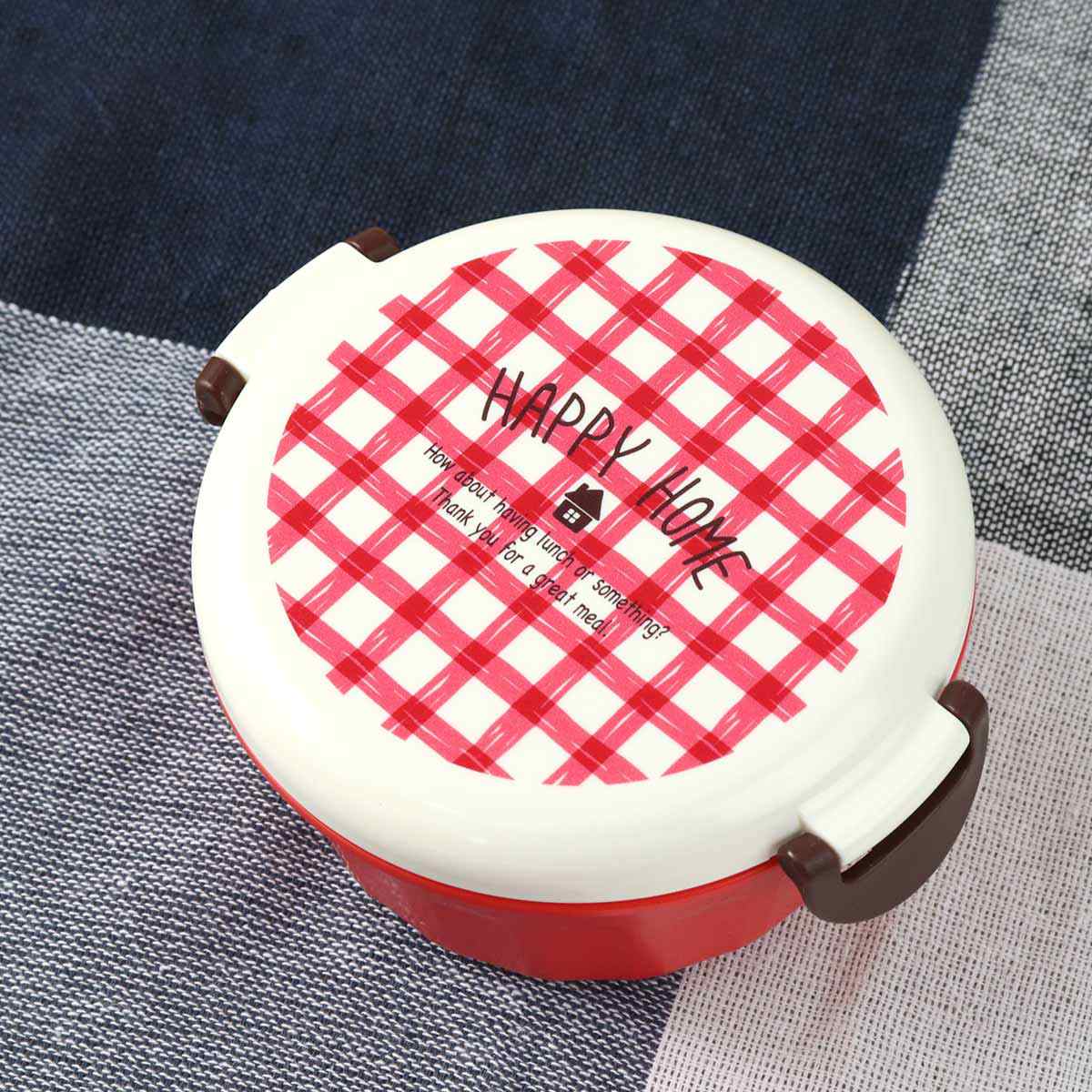 弁当箱 フルーツボックス 300ml ハッピーホーム レッド ( お弁当箱 弁当箱 ランチボックス レンジ対応 1段 女子 チェック柄 レンジOK お弁当 弁当...