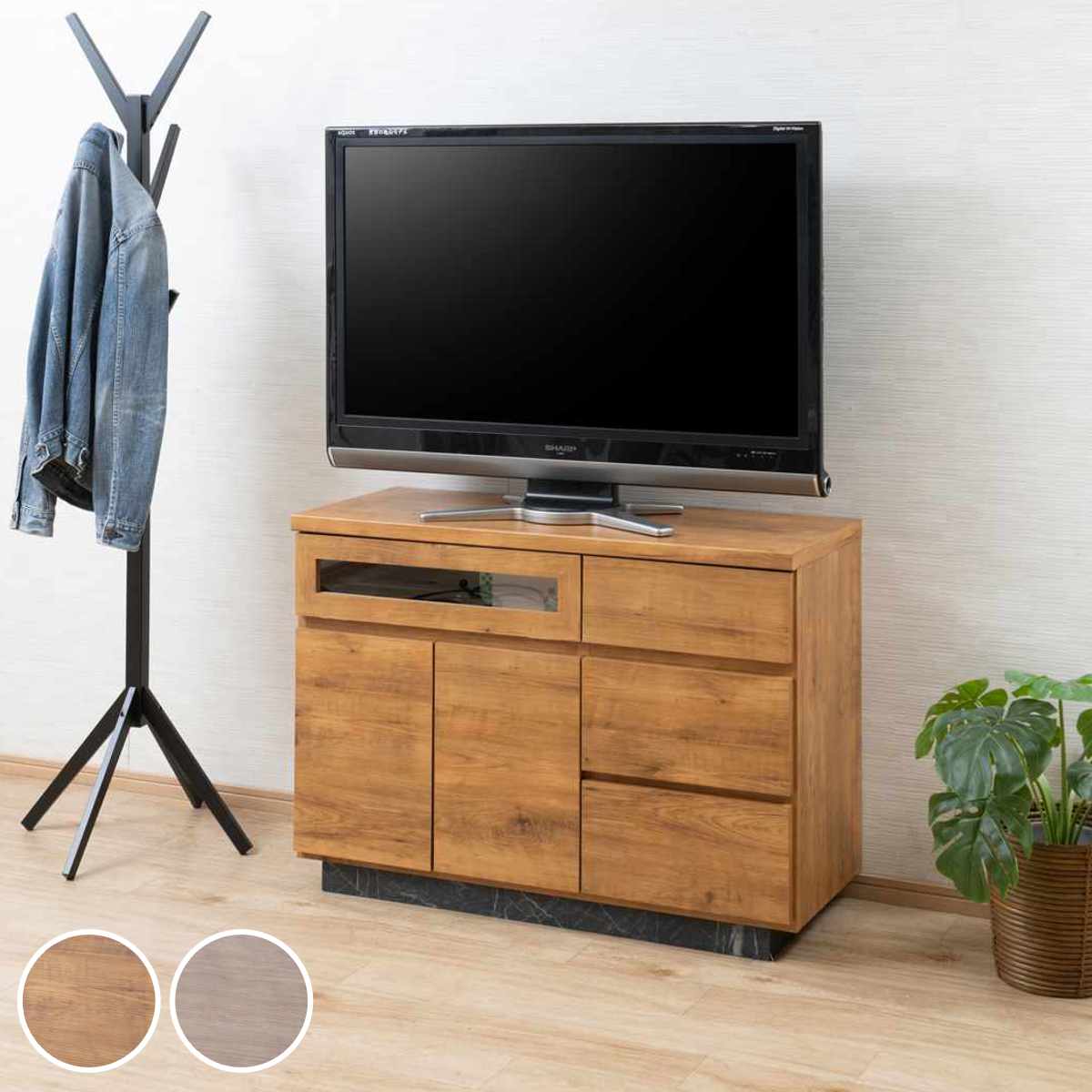 R1566) ヤマゼン ローボード FTR-1040 AVボード 店頭取引大歓迎♪ 山善(YAMAZEN) テレビ台 ローボード 組立品 幅100 42型TV対応