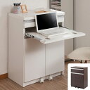 パソコンデスク PCデスク キャビネット型 スタイリッシュ 幅60cm ( 完成品 日本製 国産 幅60センチ デスク キャビネット シンプル 茶 ベーシック ...