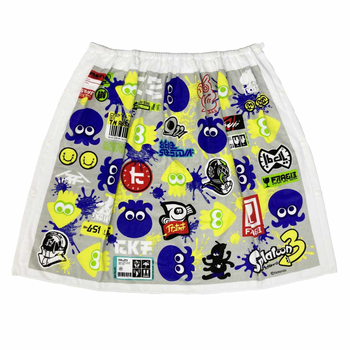 インテリアパレットの巻きタオル スプラトゥーン3 80×110cm （ タオル プール ラップタオル キッズ キャラクター 綿100 巻き マキタオル マキマキ プール用タオル 海水浴 ビーチ UVカット ）【39ショップ】｜アングル2