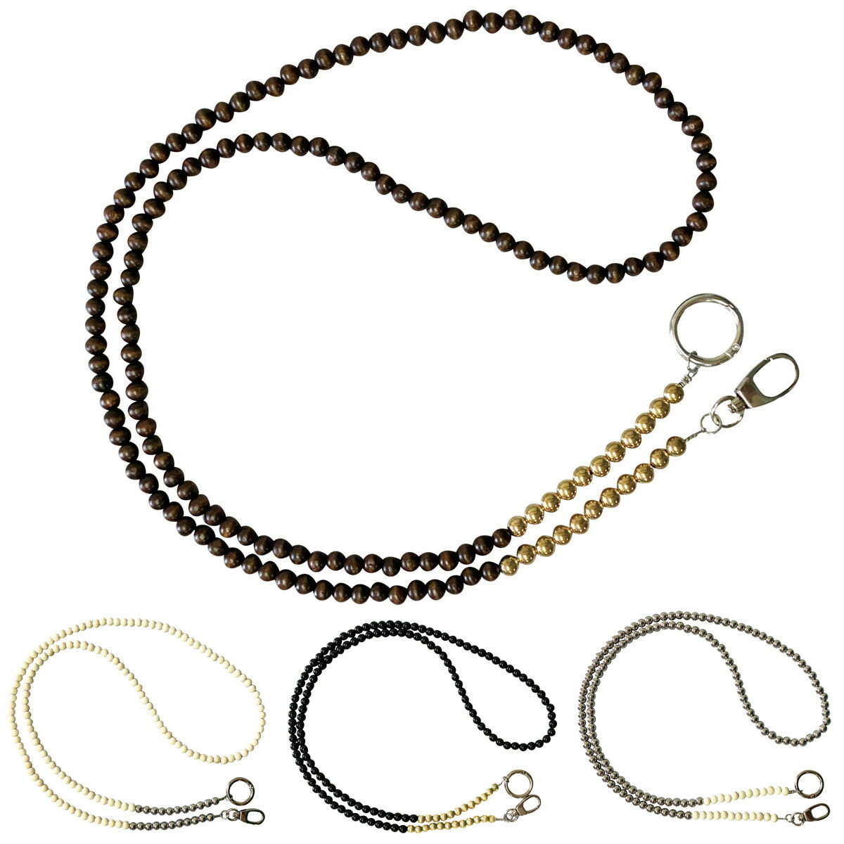 ビーズ ショルダー ストラップ バックチャーム （ スマホショルダー 挟むだけ 紐 肩掛け 斜めがけ ...