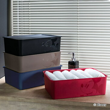 収納ボックス フタ付き レギュラーサイズ ミッキーマウス スクエアBOX ( 収納ケース 収納 小物入れ カラーボックス ふた付き 小物 ボックス スタッキング 積み重ね インナーボックス プラスチック 箱 ディズニー Disney ミッキー )【39ショップ】