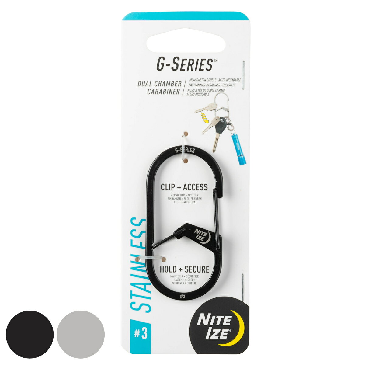カラビナ G型 カラビナー ＃3 幅3.2×高さ6.4cm （ ナイトアイズ NITEIZE G-SERIES Gシリーズ Gカラビナ フック キーフック キーホルダー キーリング 鍵 キー キーアクセサリー キャンプ アウトドア ） 【39ショップ】