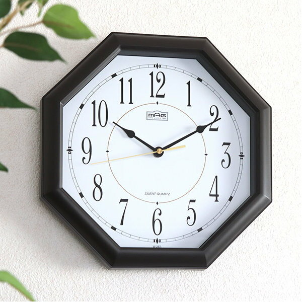 掛け時計 八角形 オクターゴ アナログ 時計 掛時計 八角