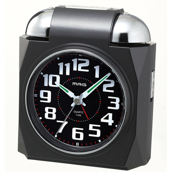 目覚まし時計 大音量 スヌーズ 置き時計 ライト付き ベルアタック ( 時計 シンプル オシャレ 音 大きい コンパクト スヌーズ機能 アラーム クロック とけい )【39ショップ】