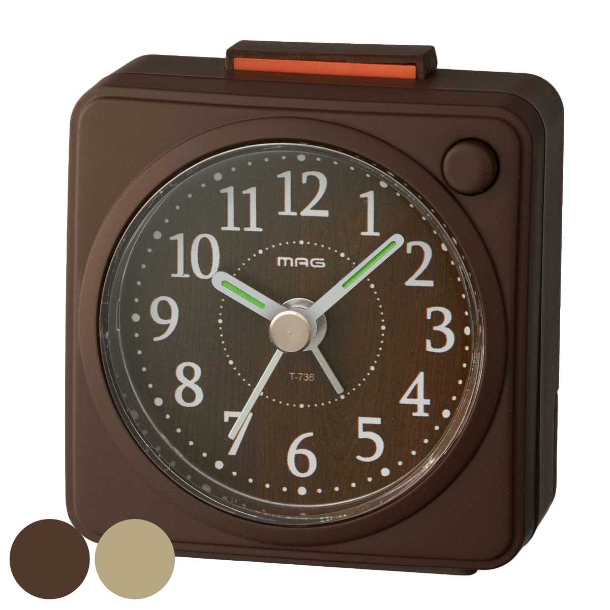 目覚まし時計 MAG 電子音目覚まし時計 ミニモ （ 時計 置き時計 アナログ めざまし時計 置時計 とけい クロック 木目 コンパクト アナログ時計 アラームクロック ライト機能 寝室 卓上 シンプル ） 【39ショップ】