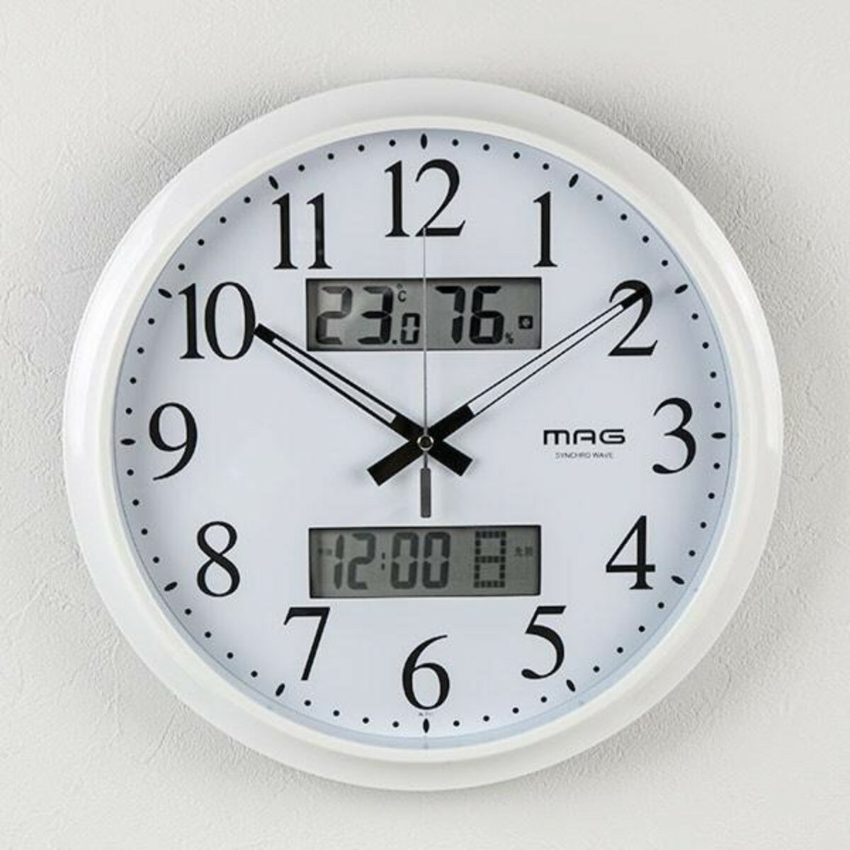 掛け時計 電波時計 ダブルリンク 温湿度表示 （ アナログ 電波 時計 壁掛け時計 インテリア 雑貨 NOA ..