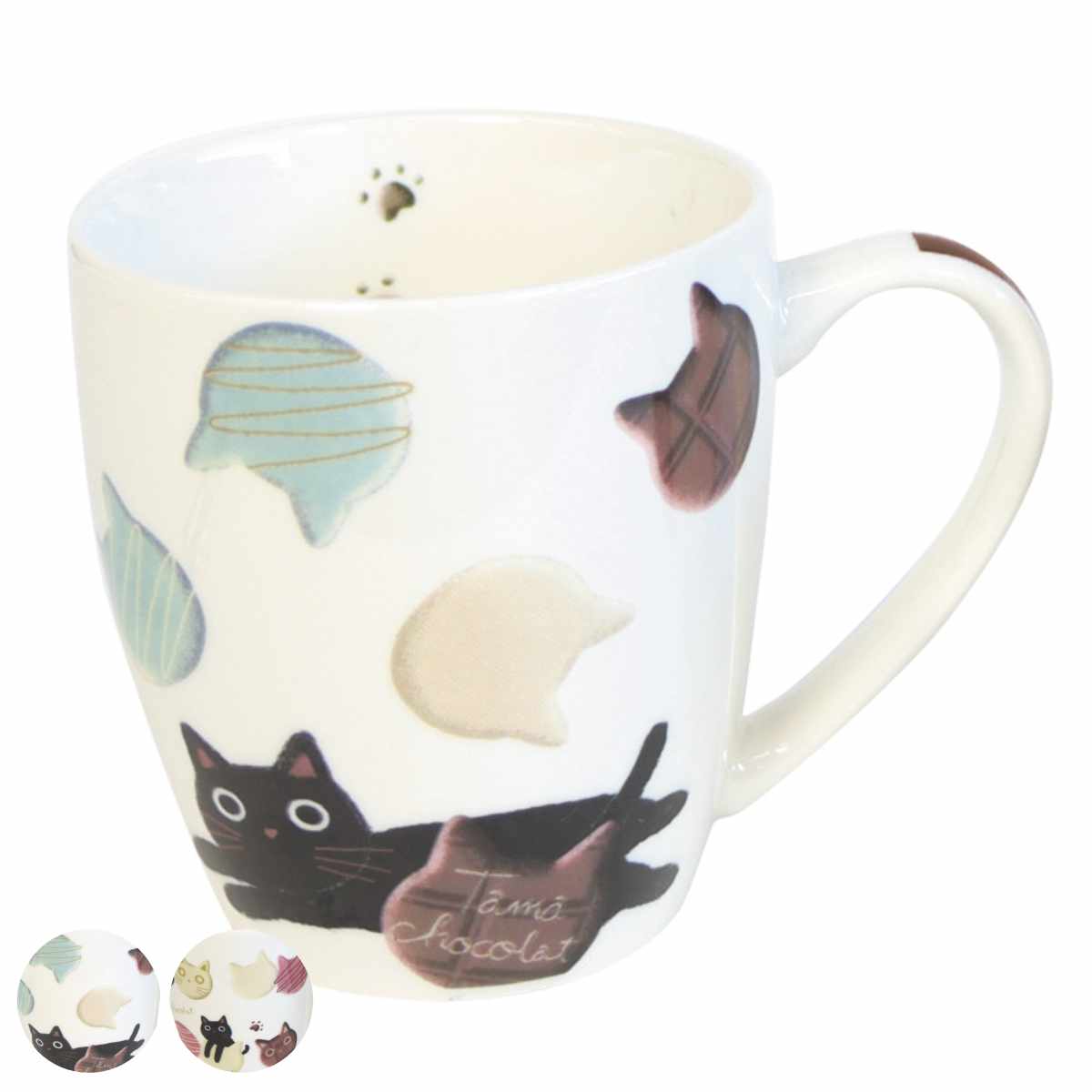 マグカップ 250ml たまショコラ 磁器 （ 食洗機対応 電子レンジ対応 マグ カップ コップ 食器 コーヒーカップ ティーカップ アニマル 動物 ネコ ねこ 猫 コーヒー 紅茶 ティータイム かわいい ）【39ショップ】