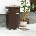 ゴミ箱 42L キャスター付き オバケツ OBAKETSU 屋外兼用 ごみ箱 トタン ( ふた付き 42 リットル ダストボックス 円柱 バケツ型 収納 収納ケース 収納ボックス 屋外 屋内 丸型 ペール リビング 園芸 フタ )【39ショップ】