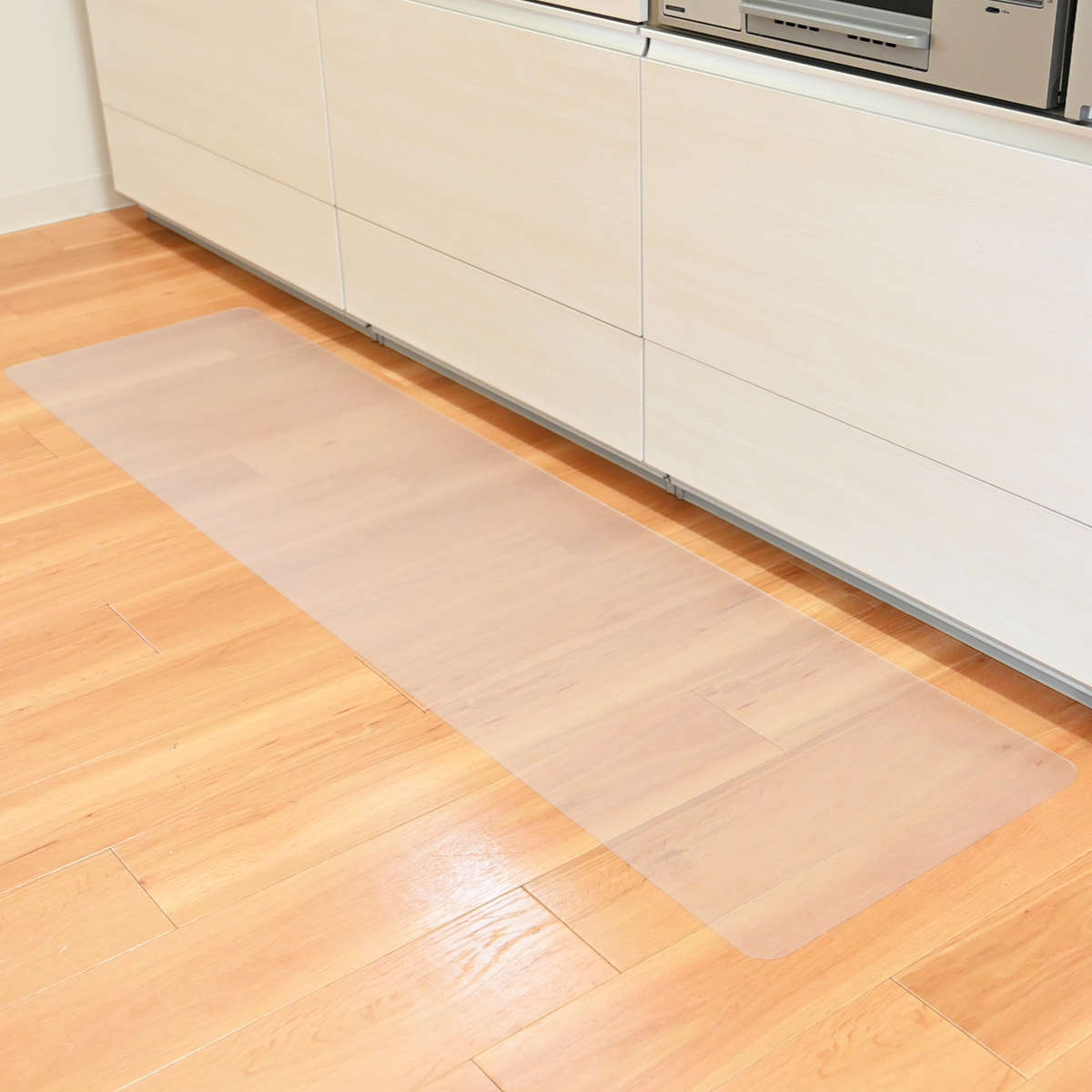 透明キッチンマット 45×180cm クリアマット フリーカット 拭ける （ 45cm 180cm 透明 キッチンマット キッチン マット 台所マット 拭けるキッチンマット PVC 洗濯不要 ズレない 傷防止 汚れ防止 カット 薄い 透ける 床暖OK ）【39ショップ】